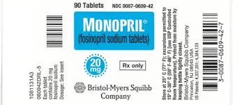Monopril Fosinopril 10mg  BMS 40 Tablets