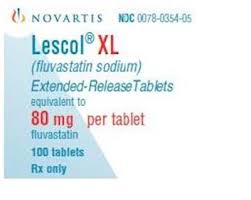 Lescol Fluvastatin 80mg XL Novartis 42 Tablets